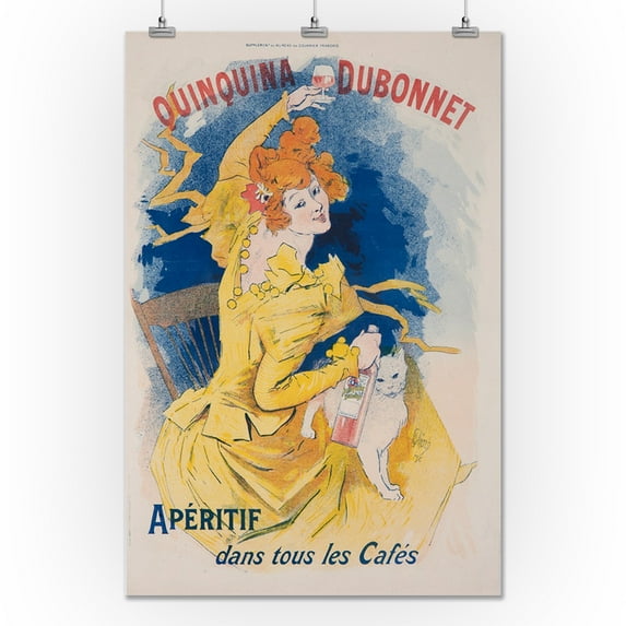 Quinquina Dubonnet Vintage Poster (artist: Cheret) France c. 1896 (24x36 Giclee Gallery Print, Wall Decor Travel Poster)