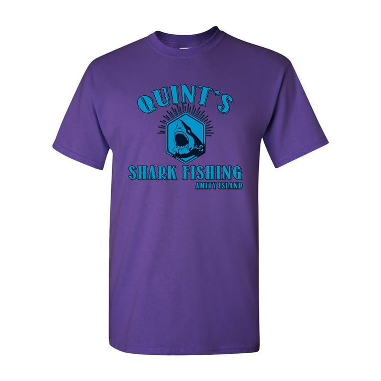 Quint's Shark Fishing Amity Island Shark DT Adult T-Shirt Tee
