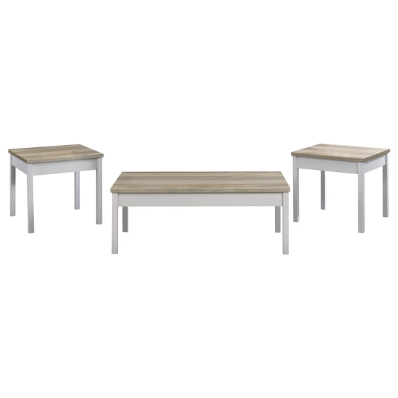 Quintara Distressed Pine and White 3-piece Coffee Table Set