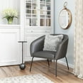 thumbnail image 1 of Quinten Accent Chair Vintage Gray Accent Chair, Modern Style, Plush and durable faux leather fabric, Plywood, Indoor Living, 1 of 12