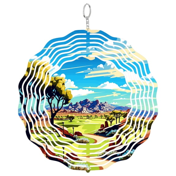 Quintero Golf Club Wind Spinner, Kinetic 3D Arizona Desert Garden Art Decor