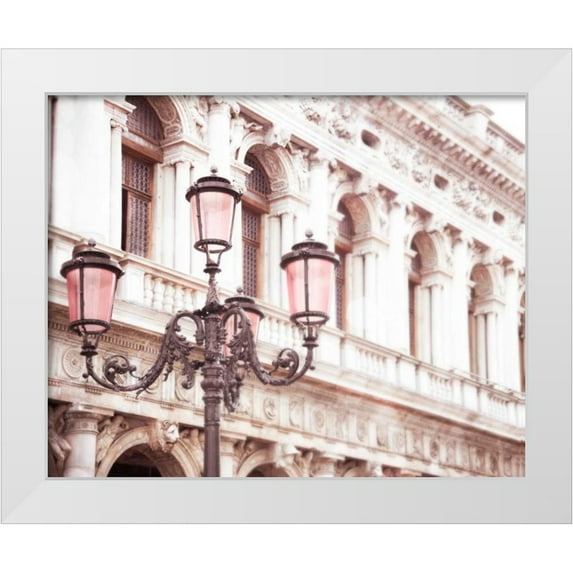 Quintero, Sonja 18x15 White Modern Wood Framed Museum Art Print Titled - Venice Pink Lanterns I
