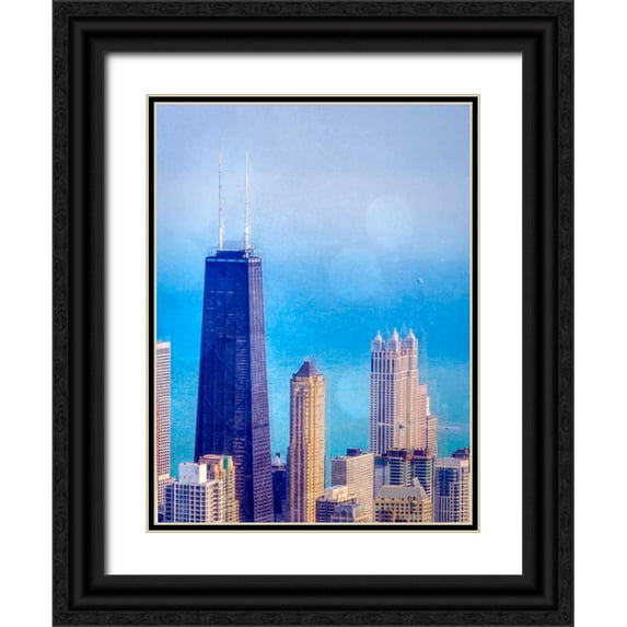 Quintero, Sonja 25x32 Black Ornate Wood Framed with Double Matting Museum Art Print Titled - Chi Town II