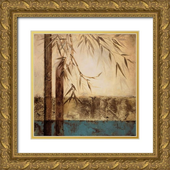 Quintero, Tita 26x26 Gold Ornate Wood Framed with Double Matting Museum Art Print Titled - Bamboo Royale I