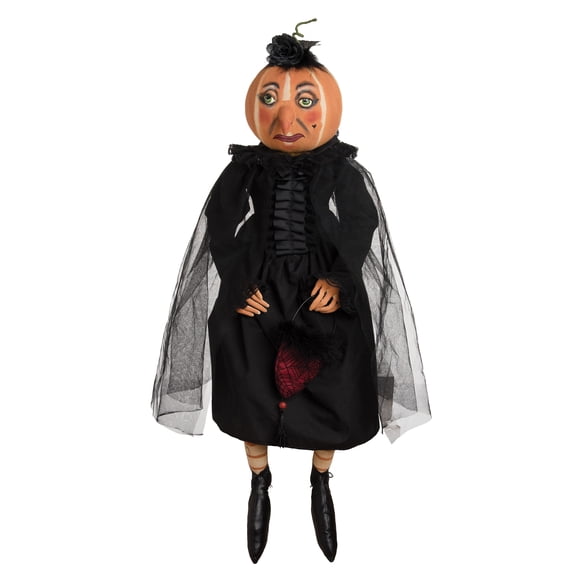 Quintessa Pumpkin Gathered Traditions Joe Spencer Witch Halloween Art Doll Figure Halloween Fall Harvest Decoration
