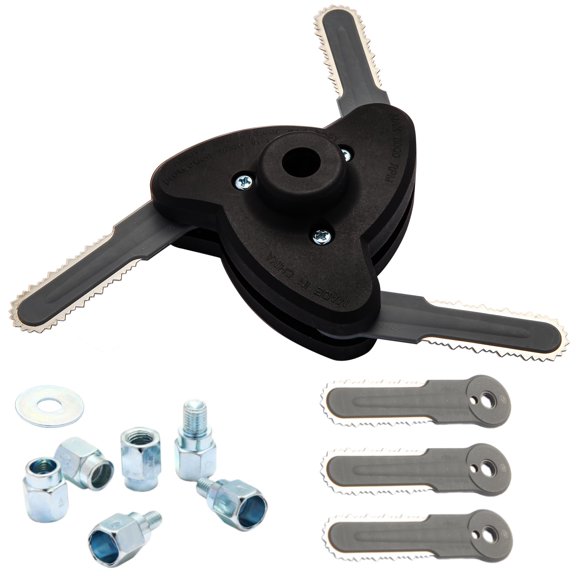 Quintillus H01 Weed Eater Blades for Gas Powered Weed Eater String Trimmer Head 3-Blade Universal Trimmer Head Attachment for Weedeater Grass Head for Weed Wacker Blade Replacement for Weed Warrior