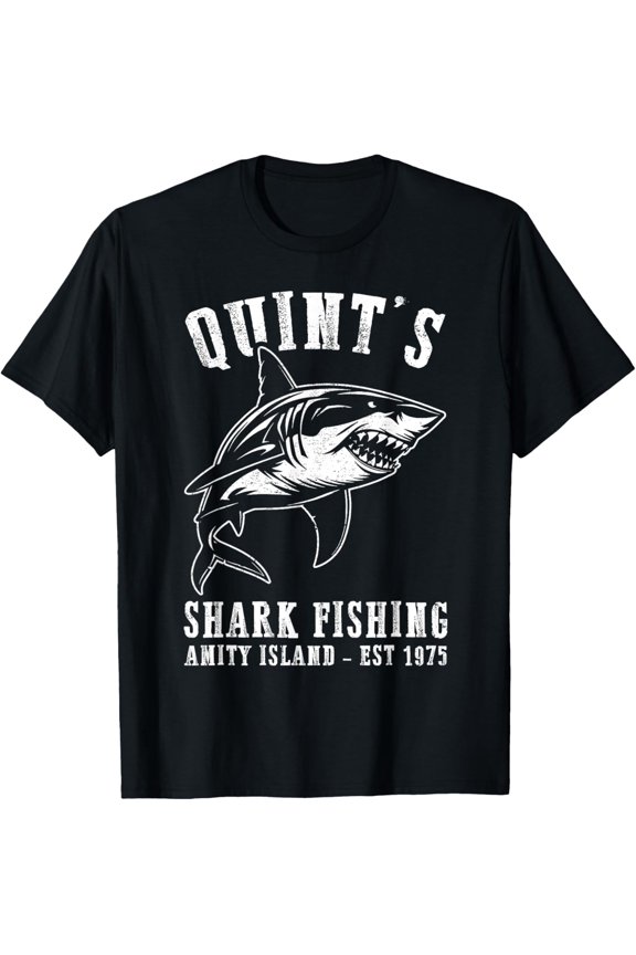 Quints Awesome Ocean Animals Vintage Apparel Shark Fishing T-Shirt