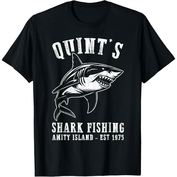 Quints Awesome Ocean Animals Vintage Apparel Shark Fishing T-Shirt