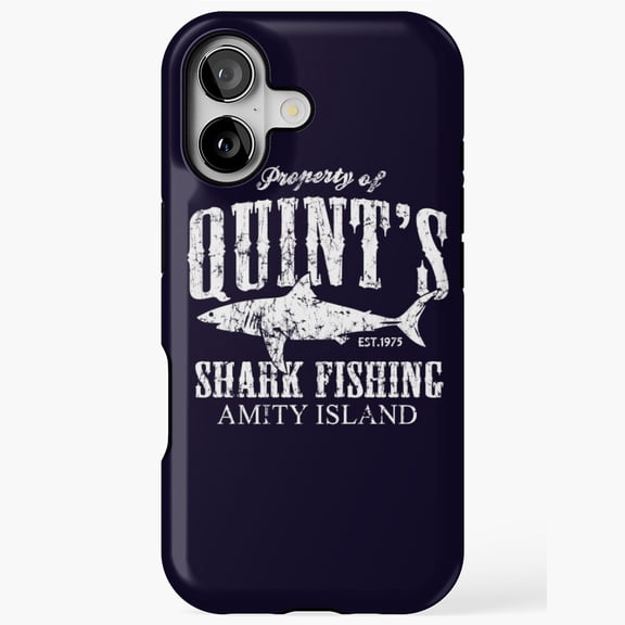 Quints Shark Fishing Amity Island Ocean Predator Tough Phone Case for 11/12/13/14/15/17 Pro Max