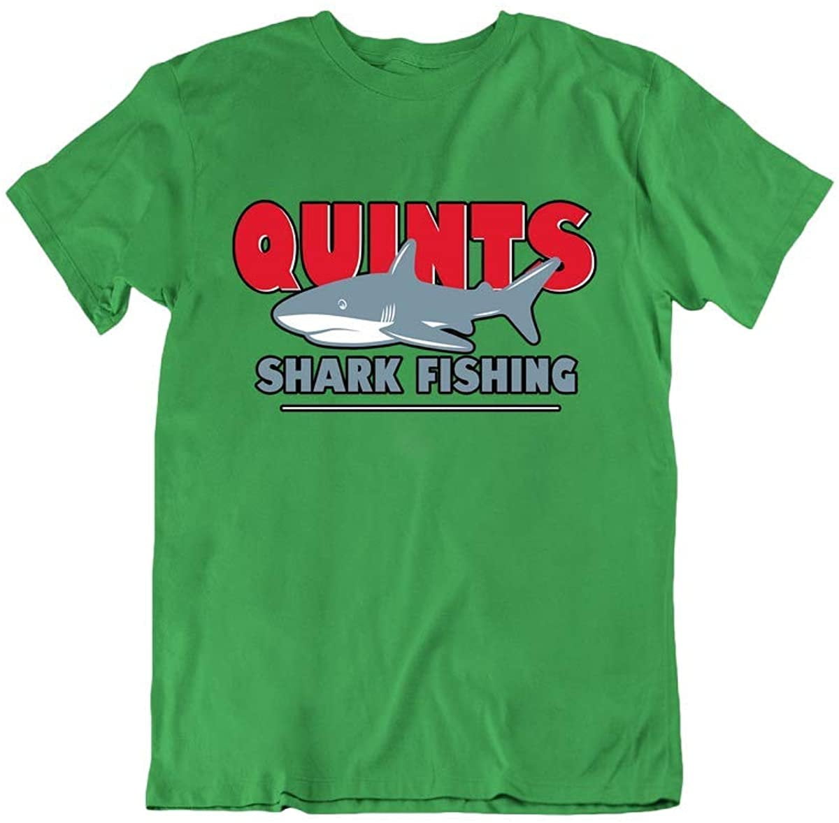 Quints Shark Fishing Funny Novelty Humor Fashion Design Cotton T-Shirt Red  