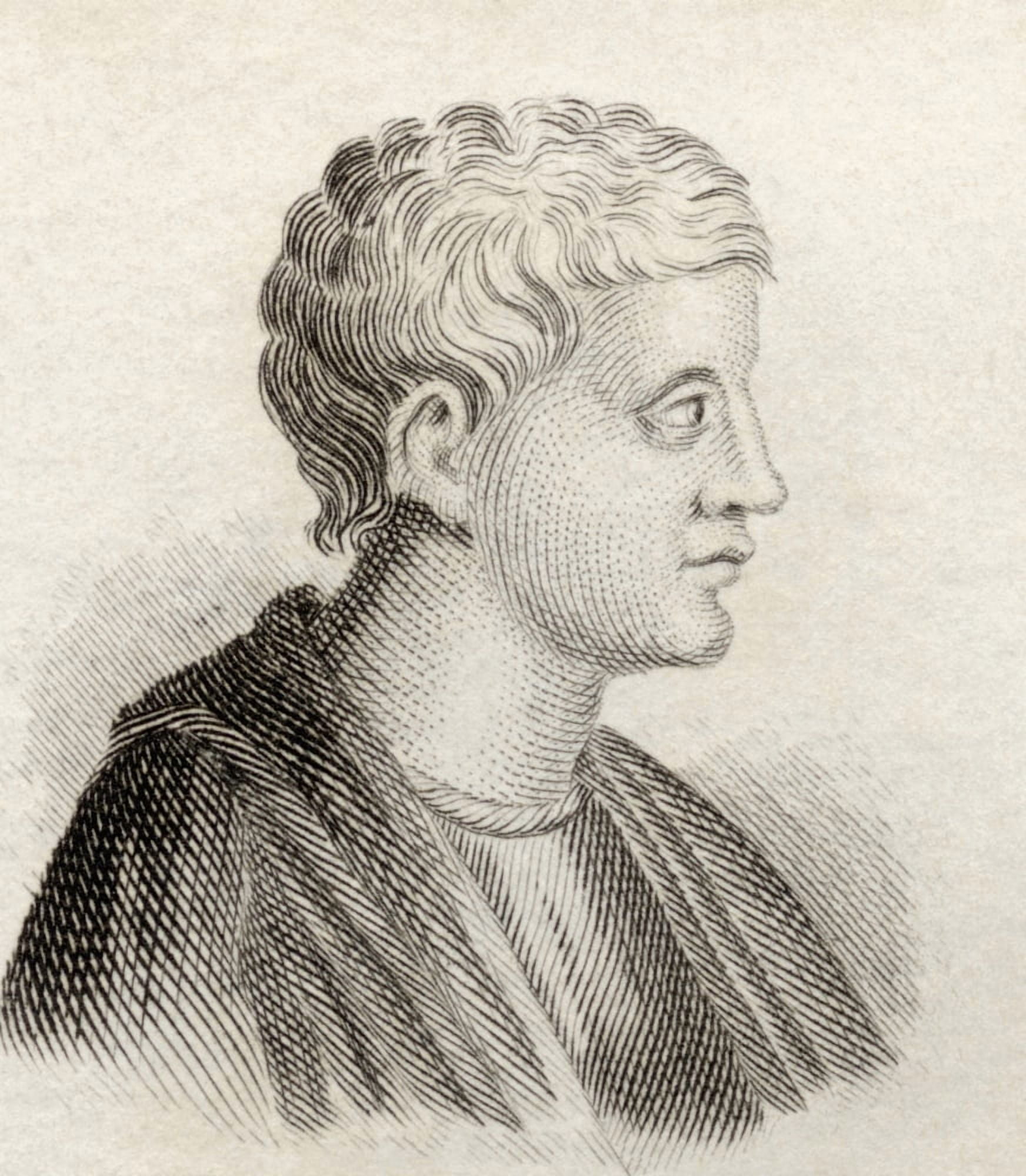 Quintus Horatius Flaccus 65 Bc To 8 Bc Roman Lyric Poet From Crabbs Historical Dictionary Published 1825 Canvas Art - Ken Welsh Design Pics (26 x 30)