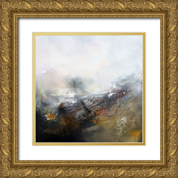 Quinzin, Marianne 20x20 Gold Ornate Wood Framed with Double Matting Museum Art Print Titled - Snow Time