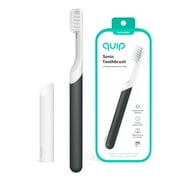 Quip Adult Electric Toothbrush Full Head, Built-in Timer + Travel Case, Charcoal Plastic