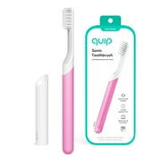 Quip Adult Electric Toothbrush Full Head, Built-in Timer + Travel Case, Magenta Plastic