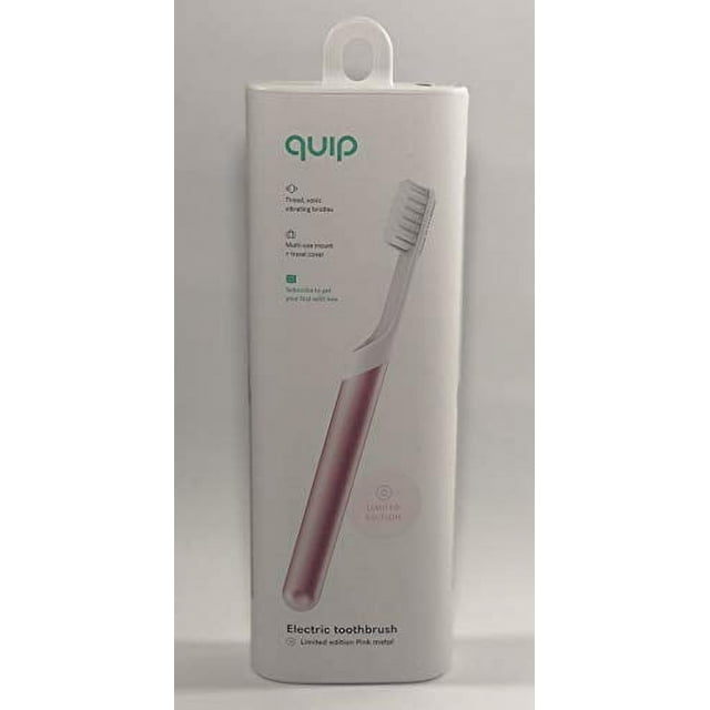 Quip Adult Electric Toothbrush Sonic Toothbrush with Travel Cover Mirror Mount, Soft Bristles