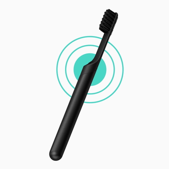 Quip Adult Smart Electric Toothbrush, Built-in Timer + Travel Case, All Black Full Head