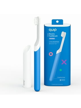Quip Child Electric Toothbrush, Built-in Timer + Travel Case, Blue Rubber, 1 Ct