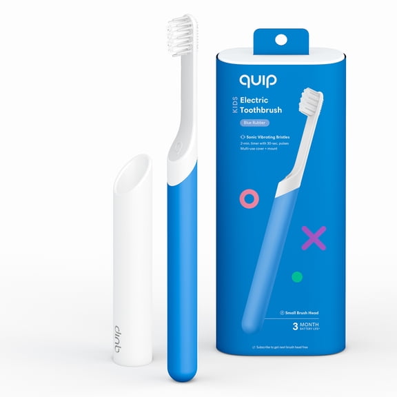 Quip Kids Electric Toothbrush with Built-In Timer, Blue Plastic