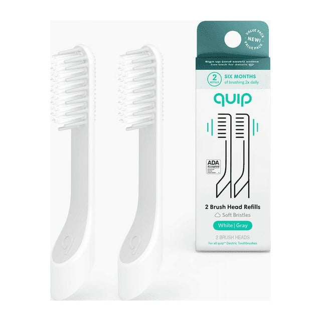 Quip Electric Toothbrush Replacement Brush Head, Soft Bristles, Gum