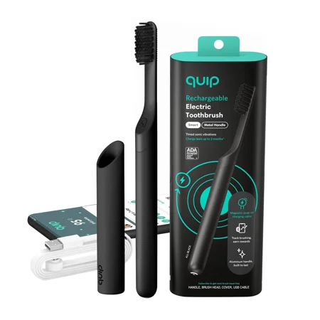 Quip Smart Recharge Metal Black Electric Toothbrush
