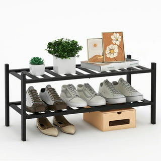 Bamboo Shoe Rack 2 Tier Stackable Shoe Shelf Free Standing Small Shoe Storage  Organizer for, 1 unit - Kroger
