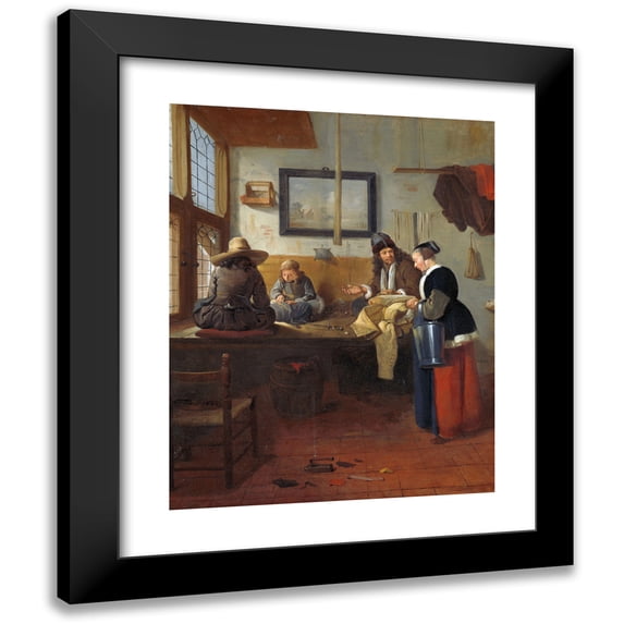 Quirijn Van Brekelenkam 15x18 Black Modern Framed Museum Art Print Titled - The Tailor's Workshop (1661)