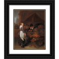 thumbnail image 1 of Quirijn Van Brekelenkam 15x18 Black Ornate Wood Framed Double Matted Museum Art Print Titled - The Vegetable Stall (1665), 1 of 5