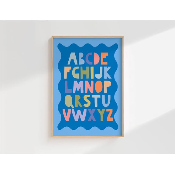 Quirky Abc Print Colorful Alphabet Nursery Playroom Unframed Paper Print