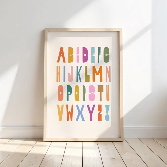 Quirky Alphabet Bright And Cheerful Educational For Poster Wall Art Print