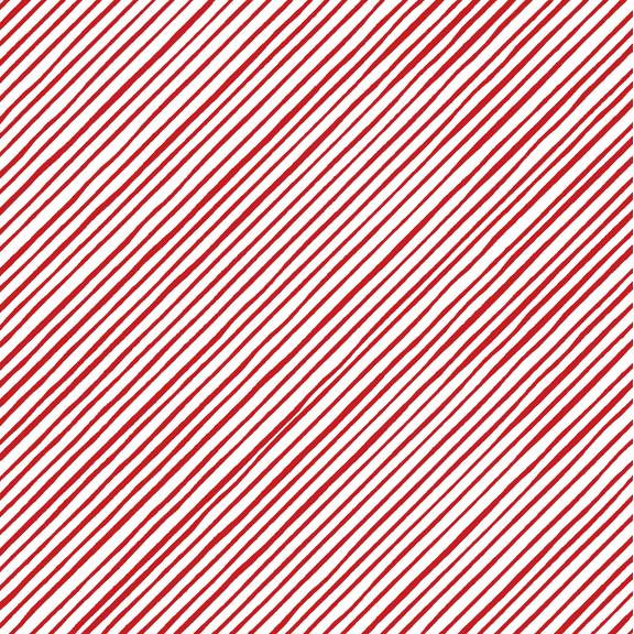 Quirky Bias Stripe White / Red Fabric Yard