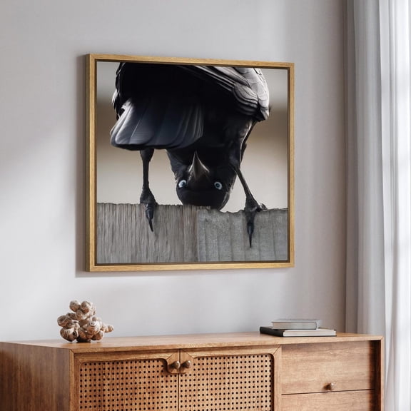 Quirky Black Crow Gothic Bird Unframed Paper Print