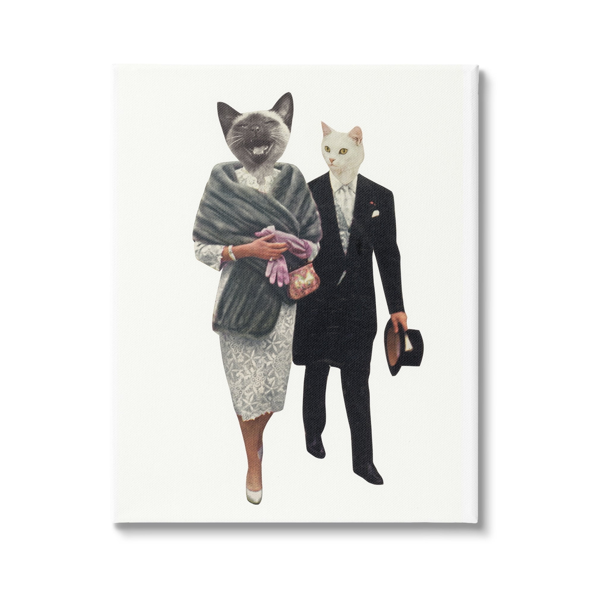 Quirky Couture Cats in Glam Dress Suit Gallery Wrapped Canvas