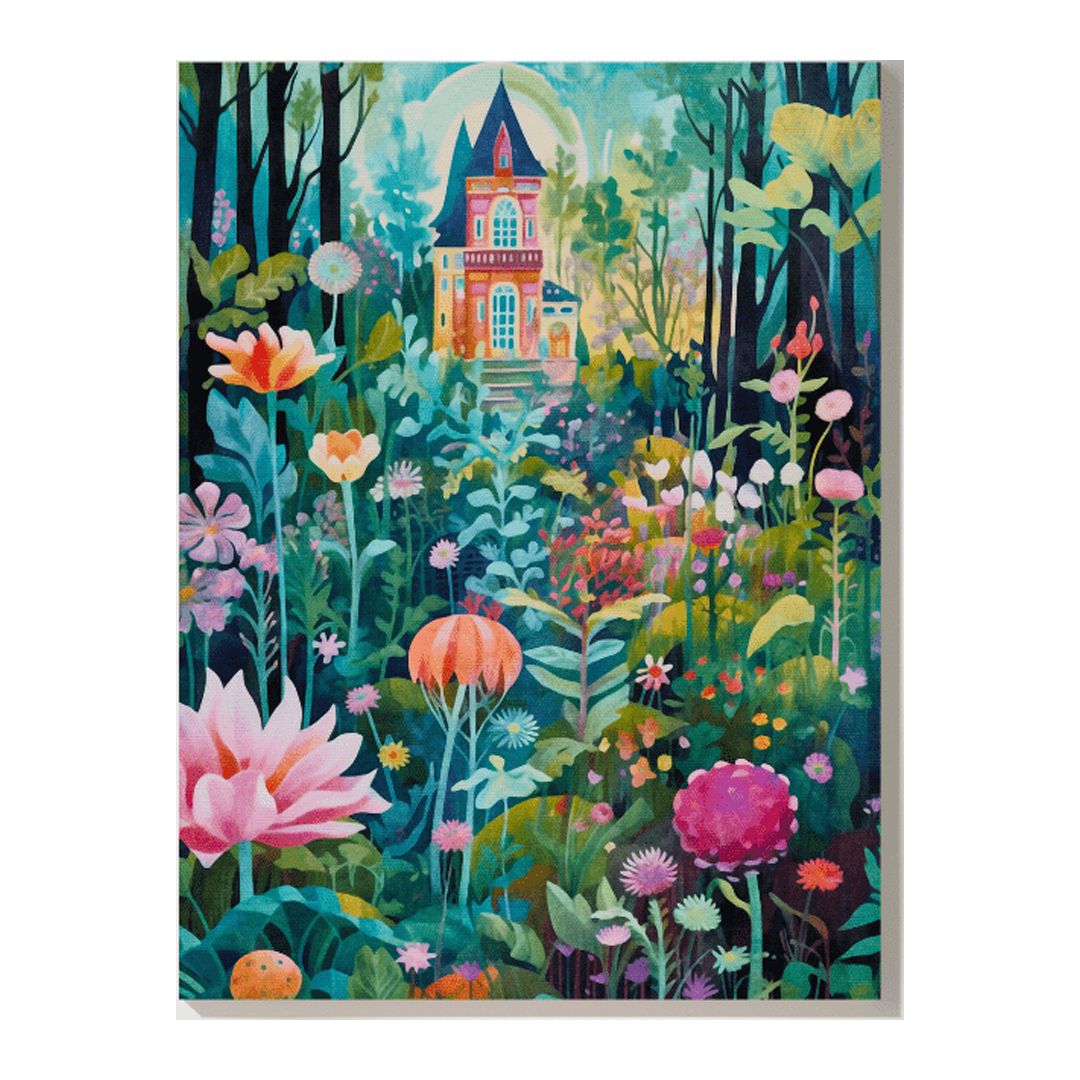 Quirky Floral Fantasy - Enchanting Whimsical Gardens Canvas &amp; Poster ...
