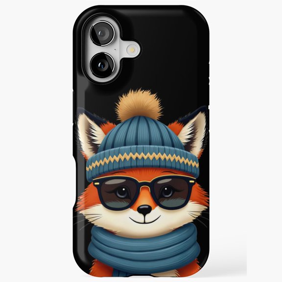 Quirky Fox Wearing Glasses Adorable Animal Nerd Phone Case 17 16 15 14 13 12 11 Pro Max