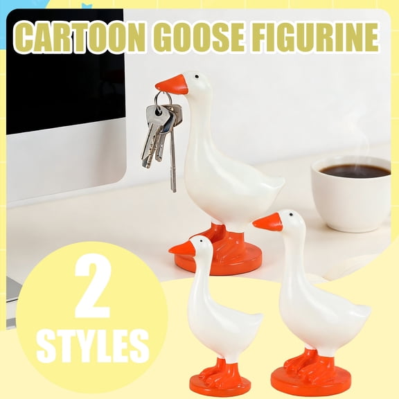 Resin Silly Goose Figurine, Small Key Holder with Charms for Keychains, Silly Goose Birthday decorations, Easter decorations, Housewarming Gifts, Small Easter Gifts, desk