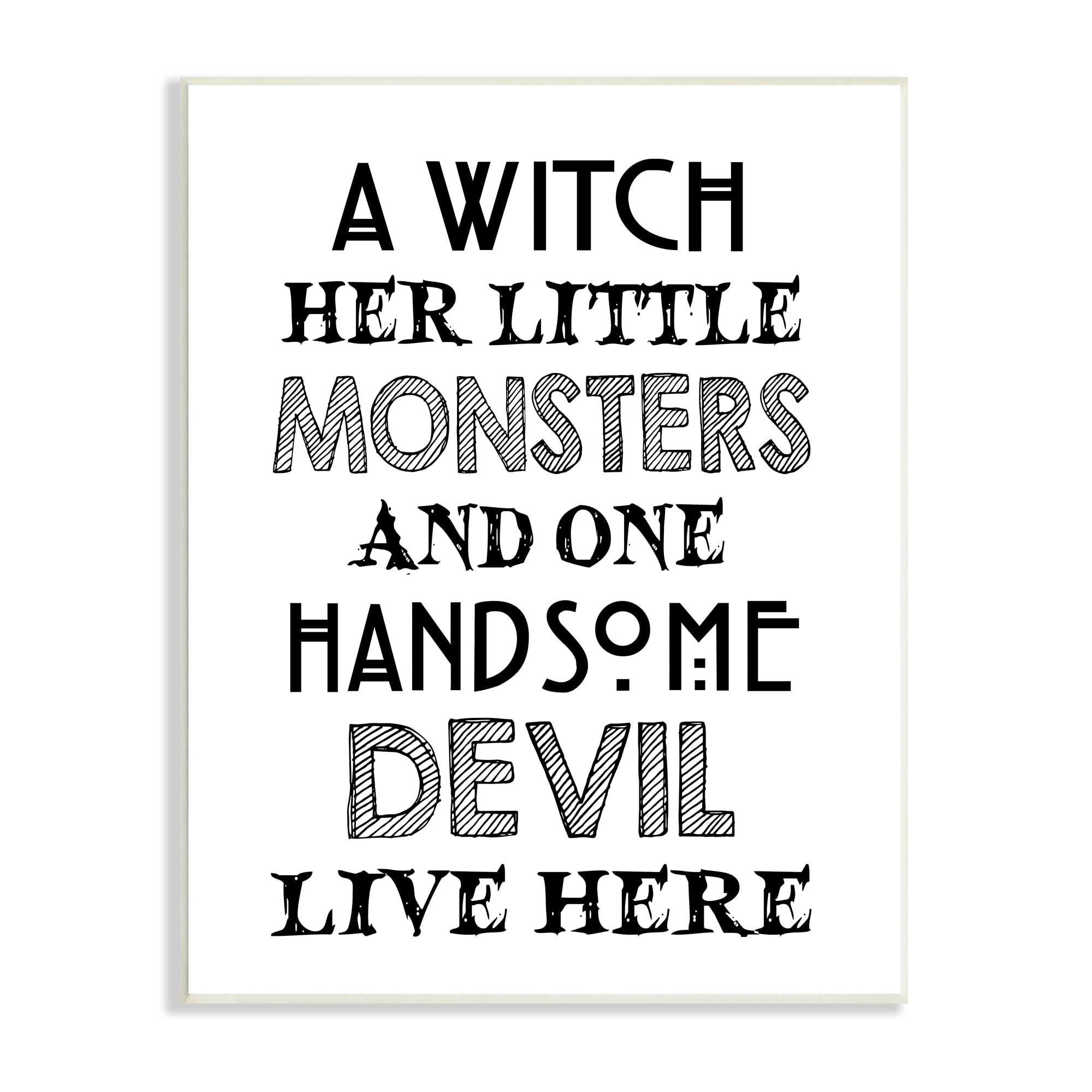 Quirky Halloween Family Quote Striped Typography Phrase Holiday Graphic Art Unframed Art Print Wall Art