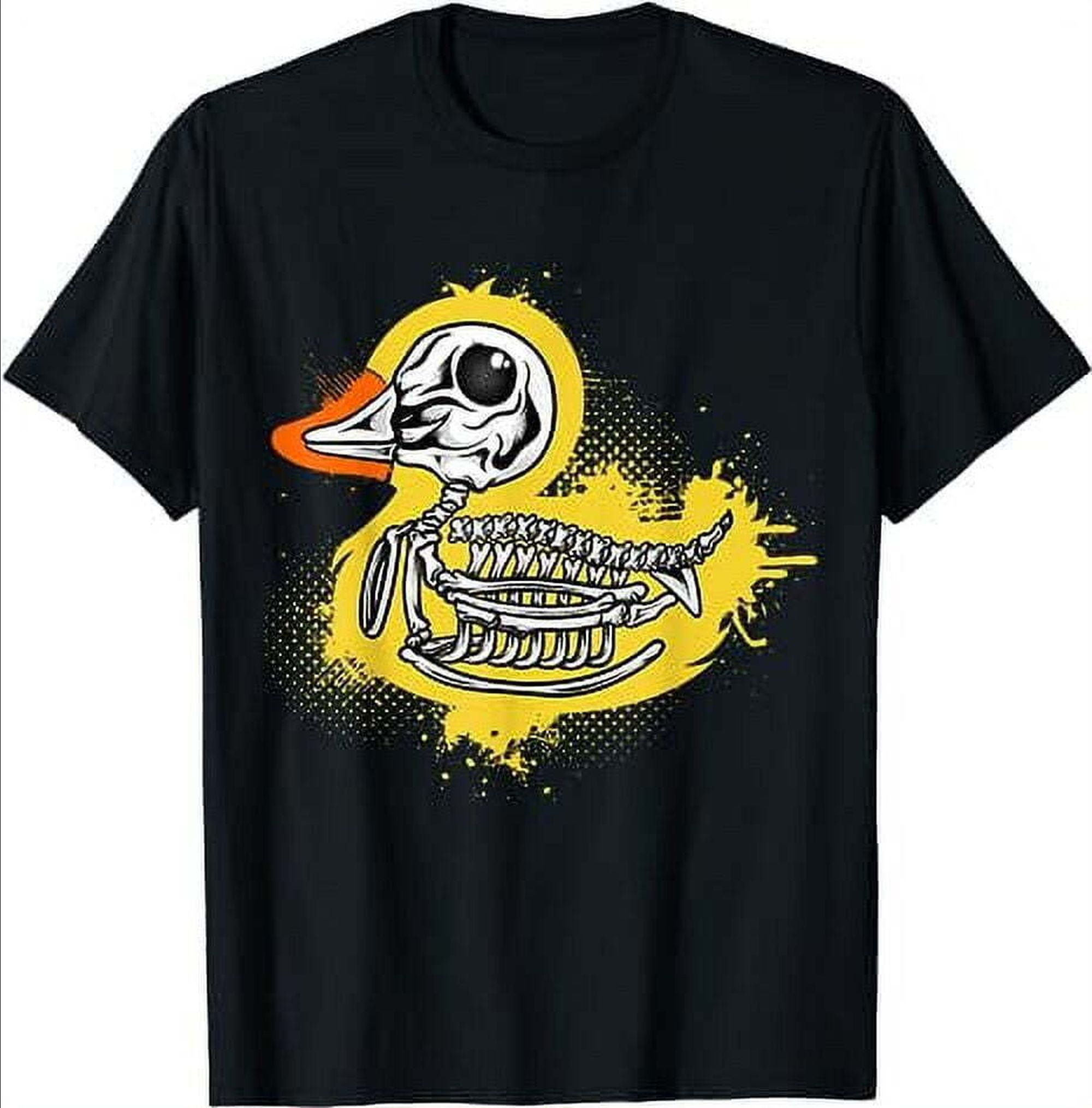 Quirky Humor Spooky Skull Puns on a Duck Print Bathing Tee