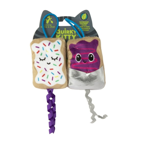 Quirky Kitty Flingin Purr Tarts Catnip Interactive Plush Cat Toy, Multicolor, Pack of 2