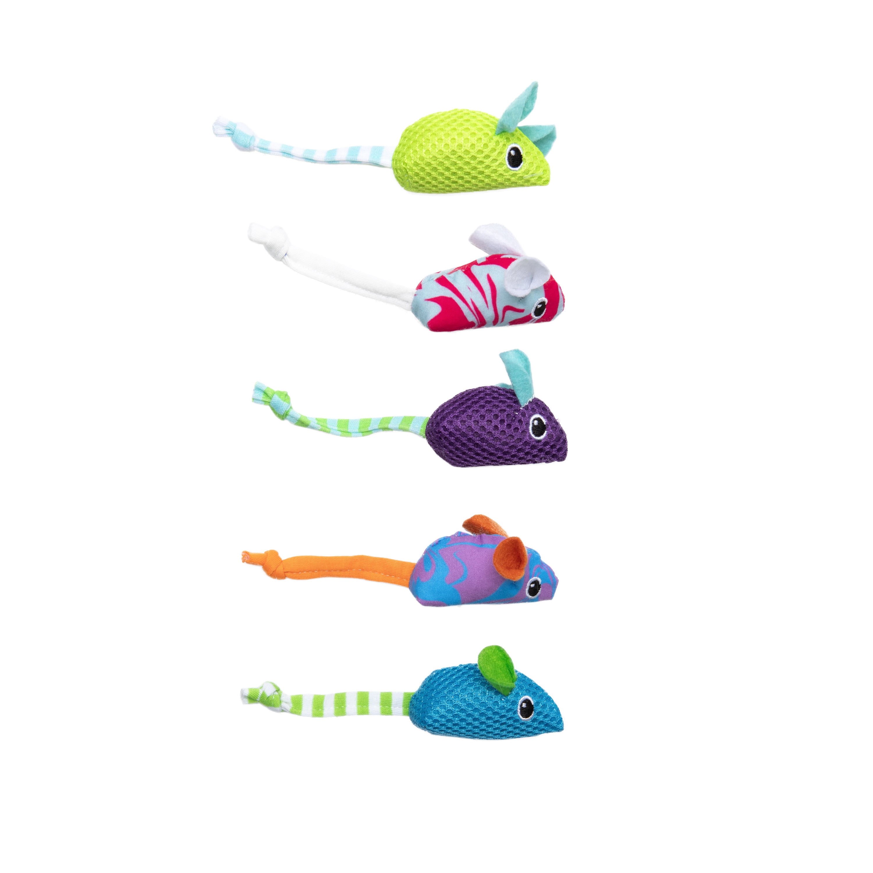 Quirky Kitty Ocean Cool Cool Mice Hunt and Chase Catnip Cat Toy, Pack of 5
