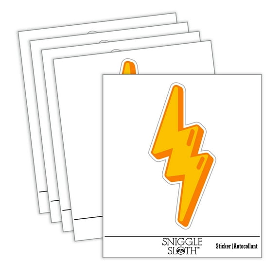 Quirky Lightning Bolt Car Window Bumper Water Bottle Phone Tablet Laptop Waterproof Vinyl Decal Sticker Set 5-Pack - Gloss Finish - 2.0"