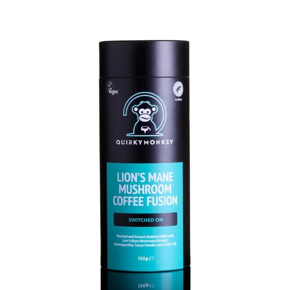 Quirky Monkey Switched On Ground Arabica Coffee, Lion's Mane Mushroom
