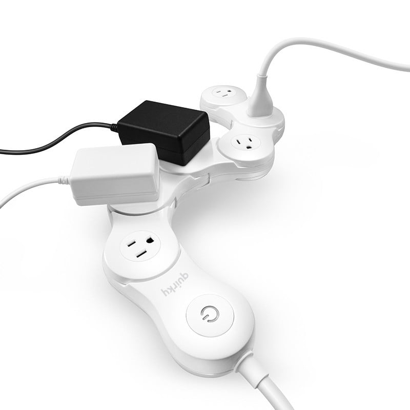 Quirky Pivot Power Flexible 6 outlet surge protector WHITE