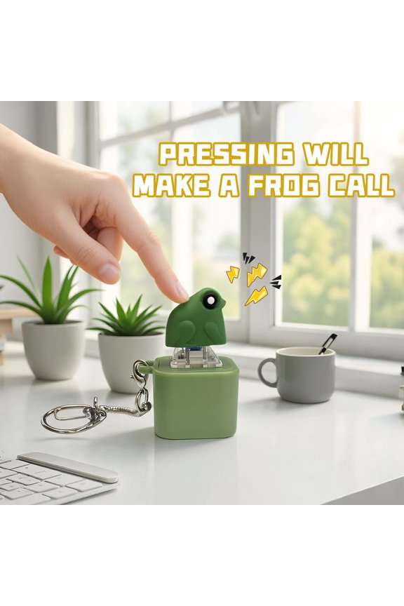 Quirky Quacking Frog Stress Relief Toy with LED Light & Sound, Sensory Fidget Keychain for Anxiety Relief (1PC)