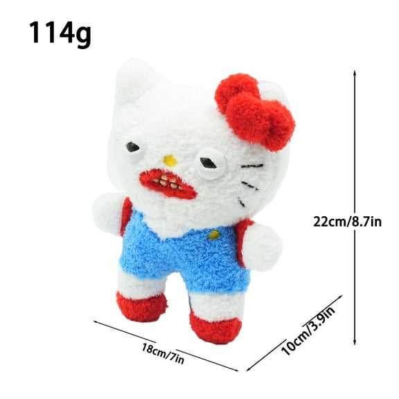 Quirky Ugly Style Kitty Plush Doll 9.8in Soft Stuffed Collectible Figure Unique Home Decor & Novelty Gift for Anime Enthusiasts