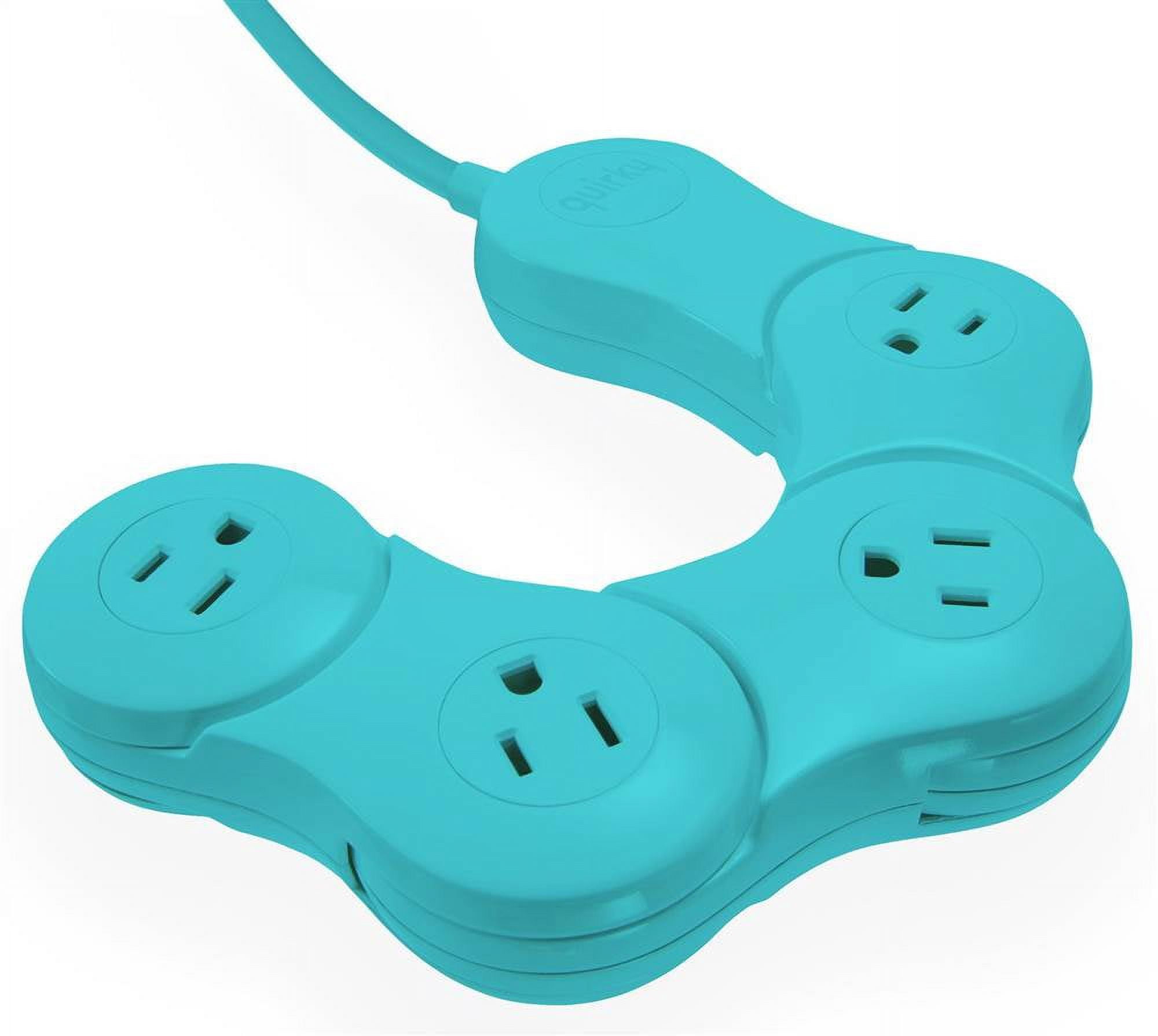 Quirky Vpvjp-Tl01 4-Outlet Pivot Power Strip Junior, Teal