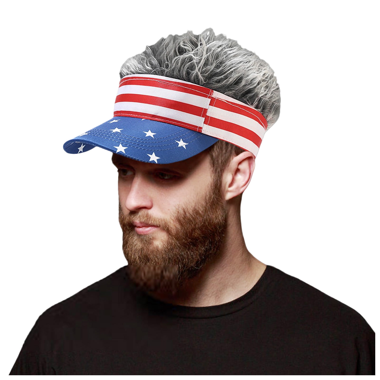 Quirky Wig Hat Adjustable Tongue Hat Sun Hat Clear Umbrellas for Rain