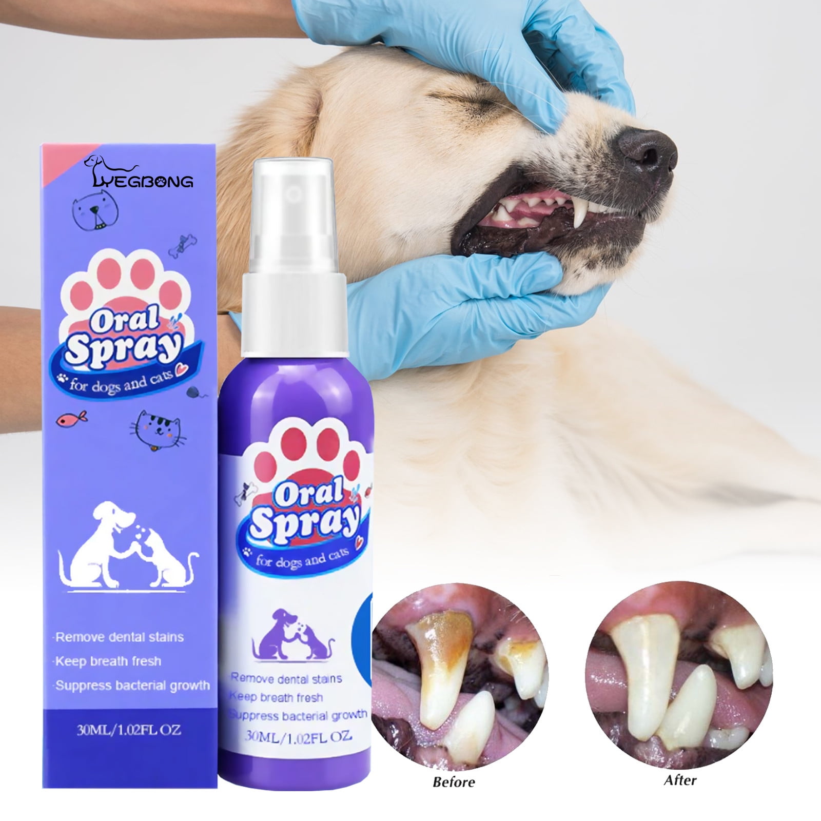 Quistrepon 30ml Dog Oral Spray Dental Care Spray for Dogs and Cats, Freshens Breath, Oral