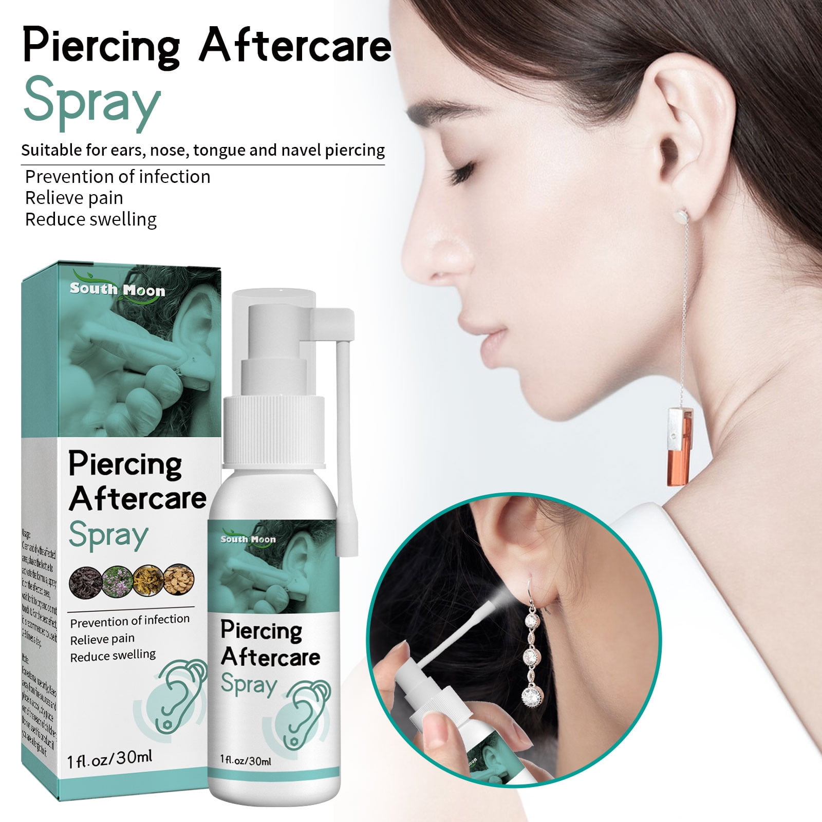 Quistrepon 30ml Piercing Aftercare Spray Suitable for Ear, Nose, Tongue, Navel Piercings