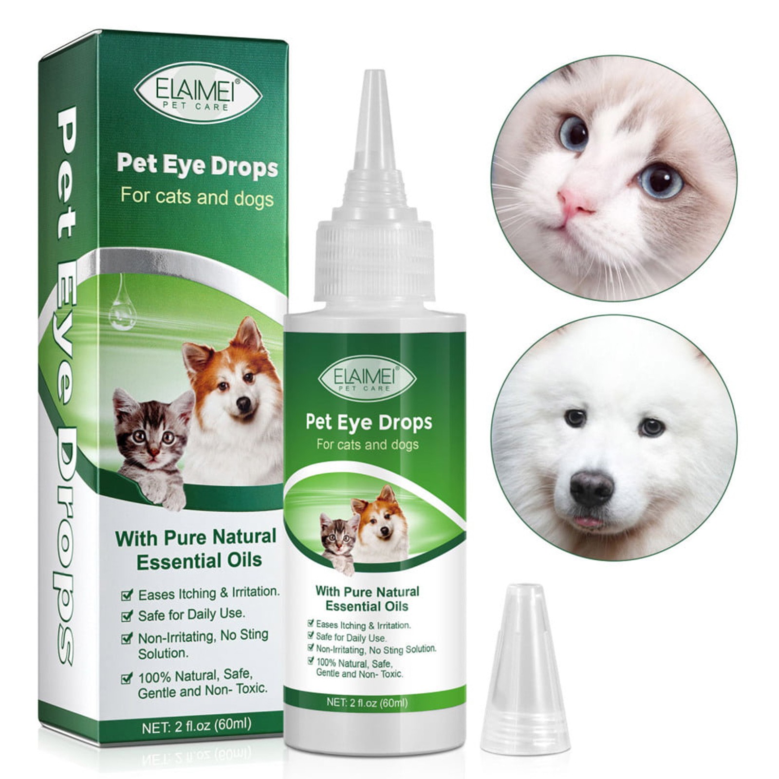 Quistrepon 60ml Dog Cat Conjunctivitis Eye Drops Safe and Gentle Pet