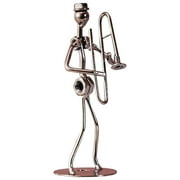 Quistrepon Band Gifts Music Man Statue Metal Musician Orchestra Guitar Trombone Saxophone Player Model Desktop Ornament for Home Office
